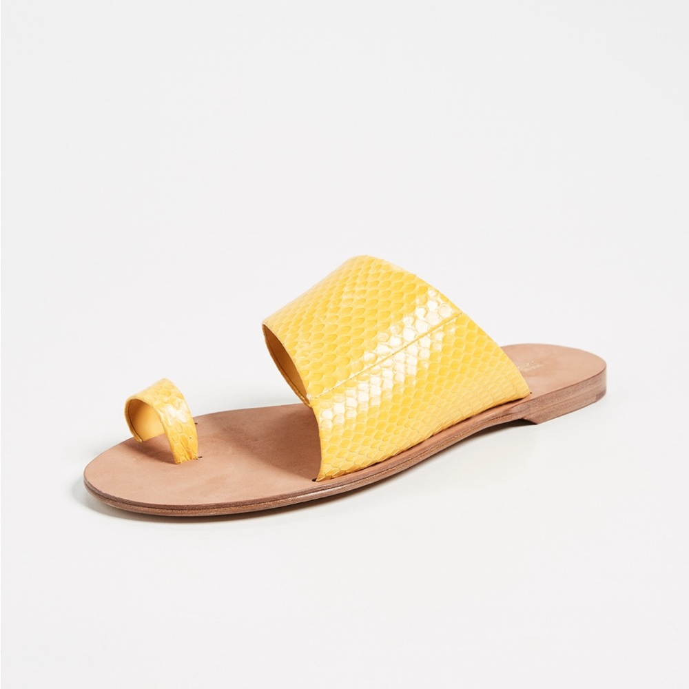 NWT and NIB Diane Von Furstenberg Brittany 2 Slides in yellow.